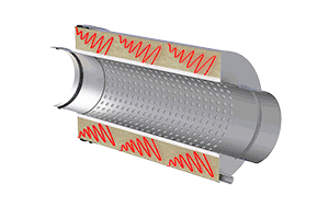 Querschnitt eines Absorptionsschalldämpfers