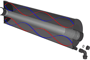 Querschnitt eines Resonanzschalldämpfers